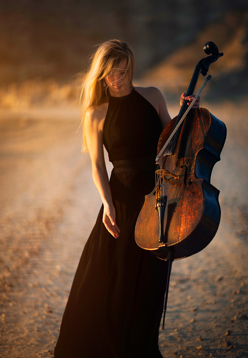 "Girl with Cello" | Sunset female portrait